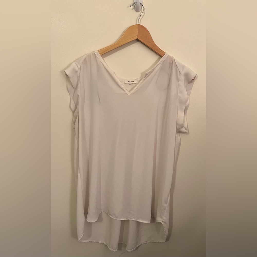 Pleione Sheer White Blouse XL